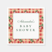 Sweet Strawberry Picnic Baby Shower スタンダードカクテルナプキン (正面)