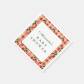 Sweet Strawberry Picnic Baby Shower スタンダードカクテルナプキン (角)