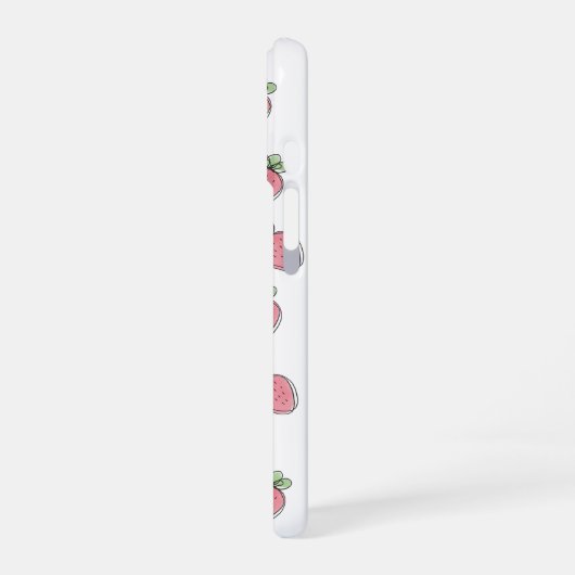 Sweet Strawberry Print iPhone 16ケース (左側面)