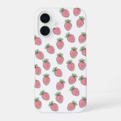 Sweet Strawberry Print iPhone 16ケース (裏面)