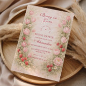 Sweet Strawberry Romance Bridal Shower 招待状