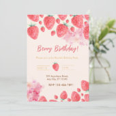 Sweet Strawberry Soiree：誕生日パーティーへの招待 招待状 (スタンド正面)