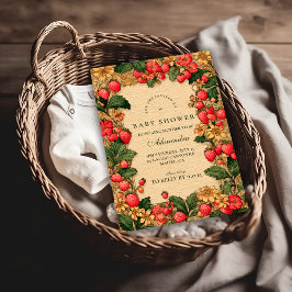 Sweet Strawberry Storybook Baby Shower 招待状