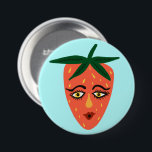 Sweet Strawberry Whimsical Button 缶バッジ<br><div class="desc">Decorate your outfit with this cool art button. You can customize it and add text too. Check my shop for lots more colors and patterns! Let me know if you'd like something custom too.</div>