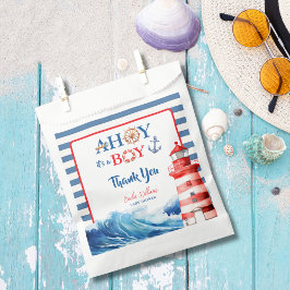 Sweet Striped Blue Red Nautical Ahoy Boy  フェイバーバッグ