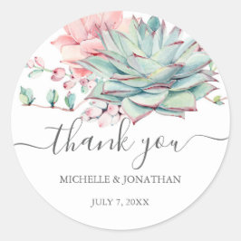 Sweet Succulent結婚's Thanks You Favy Stickers ラウンドシール