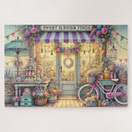 Sweet Summer Finds Beach Shop with Pink Bike ジグソーパズル