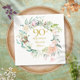 Sweet Summer Roses ガーランド 90歳の誕生日 スタンダードカクテルナプキン