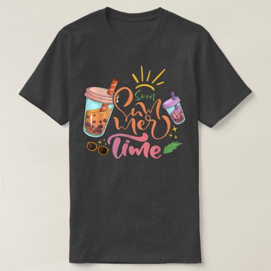 Sweet Summer Time Bubble Tea Lovers Summer Vacatio Tシャツ (デザイン正面)