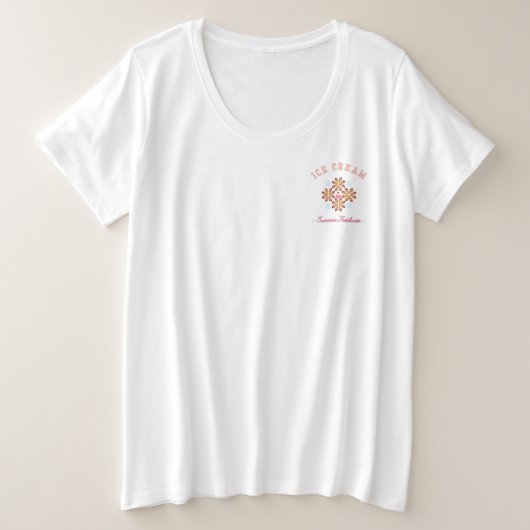 Sweet Summer Vibes – かわいいアイスクリームロゴTシャツ プラスサイズTシャツ (デザイン正面)