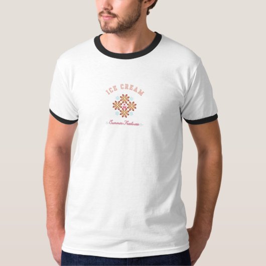 Sweet Summer Vibes – かわいいアイスクリームロゴTシャツ Tシャツ (正面)