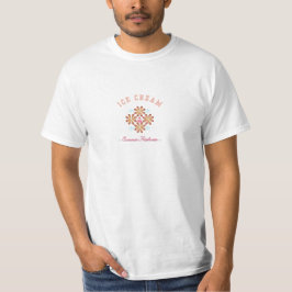 Sweet Summer Vibes – かわいいアイスクリームロゴTシャツ Tシャツ