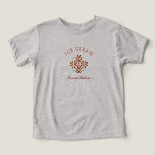 Sweet Summer Vibes – Cute Ice Cream Logo T-Shirt  (デザイン正面)