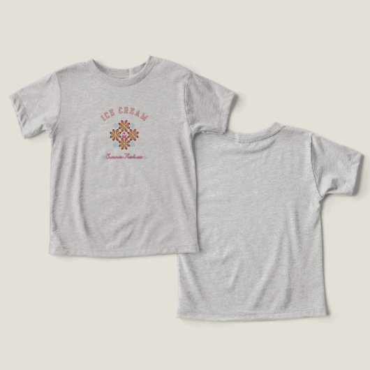 Sweet Summer Vibes – Cute Ice Cream Logo T-Shirt  (デザイン正面&裏面)