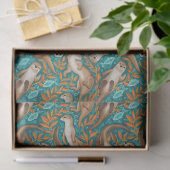 Sweet Swimming Otters in Teal and Orange Gouache 薄葉紙 (ギフト)