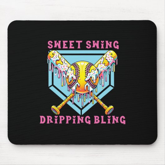 Sweet Swing Dripping Bling Softll Ice Cream Drip S マウスパッド (正面)