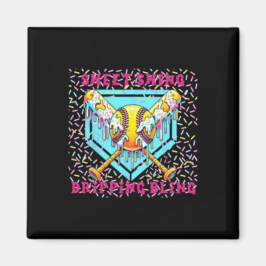 Sweet Swing Softll Home Plate With Ice Cream Drip  マグネット (正面)