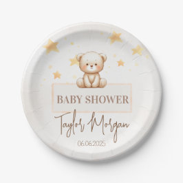 Sweet Teddy Bear Baby Shower ペーパープレート