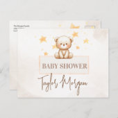 Sweet Teddy Bear Baby Shower ポストカード (正面/裏面)