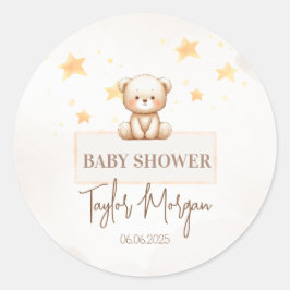 Sweet Teddy Bear Baby Shower ラウンドシール