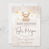 Sweet Teddy Bear Baby Shower 招待状 (正面)