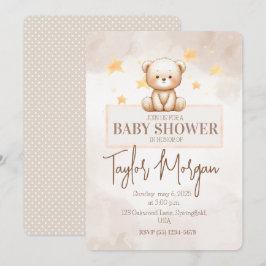 Sweet Teddy Bear Baby Shower 招待状