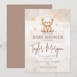 Sweet Teddy Bear Baby Shower 招待状