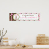 Sweet Teddy Bear Baby Shower Banner Girl ポスター (キッチン)