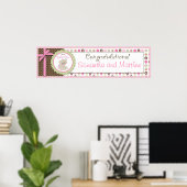 Sweet Teddy Bear Baby Shower Banner Girl ポスター (ホームオフィス)