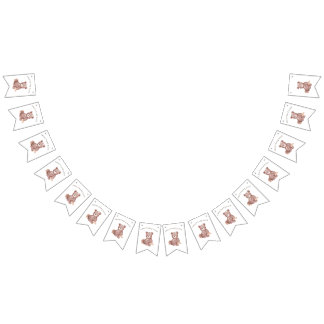 Sweet Teddy Bear Baby Shower Bunting Banner バンティングフラッグ