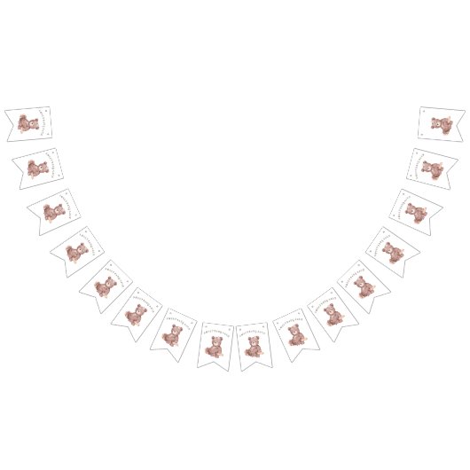 Sweet Teddy Bear Baby Shower Bunting Banner バンティングフラッグ (全)