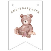 Sweet Teddy Bear Baby Shower Bunting Banner バンティングフラッグ (第2の旗)
