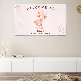 Sweet Teddy Bear Baby Shower for Girls 横断幕