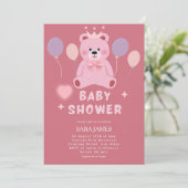 Sweet Teddy Bear Baby Shower Invitation 招待状 (スタンド正面)