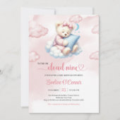 Sweet Teddy Bear Baby Shower Invite Cloud Nine   招待状 (正面)