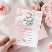 Sweet Teddy Bear Baby Shower Invite Cloud Nine   招待状