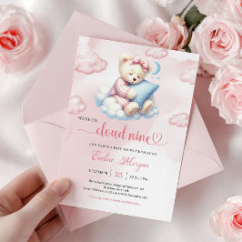 Sweet Teddy Bear Baby Shower Invite Cloud Nine   招待状
