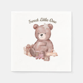 Sweet Teddy Bear Baby Shower Napkin スタンダードカクテルナプキン