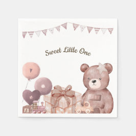 Sweet Teddy Bear Baby Shower Napkin スタンダードカクテルナプキン