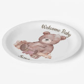 Sweet Teddy Bear Baby Shower Party Plate ペーパープレート (アングル)