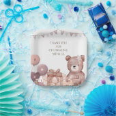 Sweet Teddy Bear Baby Shower Party Plate ペーパープレート (パーティー)