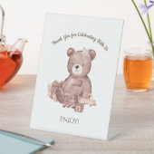 Sweet Teddy Bear Baby Shower Pedestal Sign 台座サイン (インサイチュ)