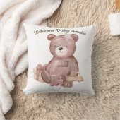Sweet Teddy Bear Baby Shower Pillow クッション (ブランケット)