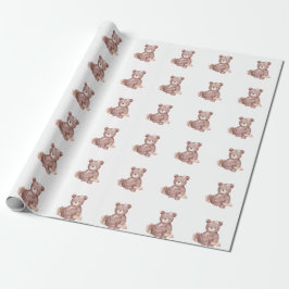 Sweet Teddy Bear Baby Shower Wrapping Paper ラッピングペーパー