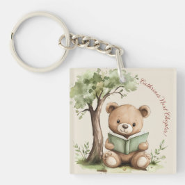 Sweet Teddy Bear Book Lover Baby Shower Party  キーホルダー