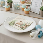 Sweet Teddy Bear Book Lover Baby Shower Party  スタンダードカクテルナプキン