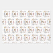 Sweet Teddy Bear Bows Baby Shower Gift Wrap ラッピングペーパーシート (正面2)
