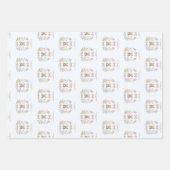 Sweet Teddy Bear Bows Baby Shower Gift Wrap ラッピングペーパーシート (正面)