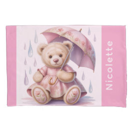 Sweet Teddy Bear Girl Baby Shower Gift 枕カバー