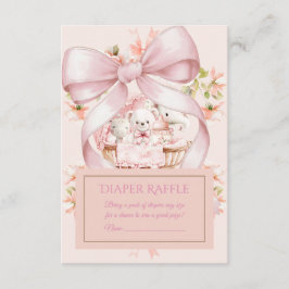 Sweet Teddy Bear Nursery Floral Insert エンクロージャーカード